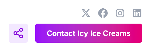 Vendor social icons shown on profile