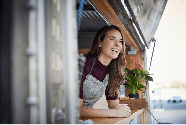 Woman vendor leasing food truck